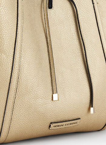 BORSA SHOPPER REVERSIBILE, 77520BLKGOLD, small