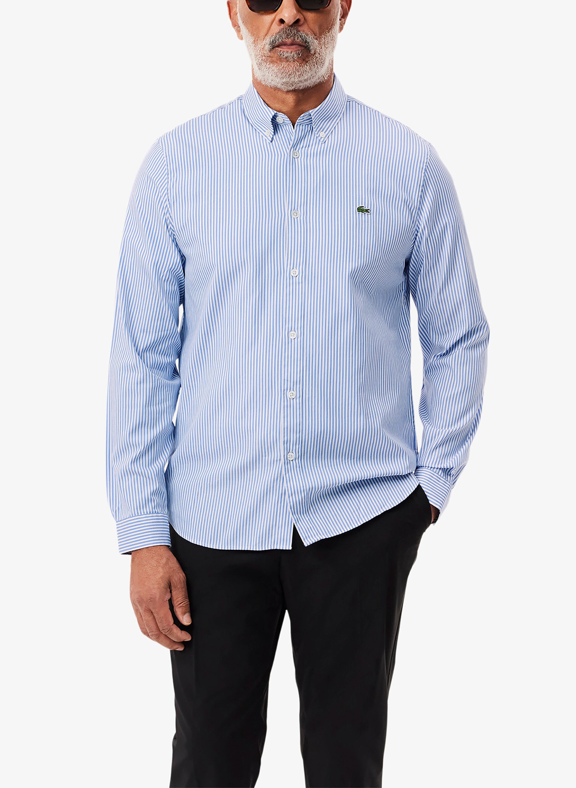 LACOSTE CAMICIA A RIGHE 45