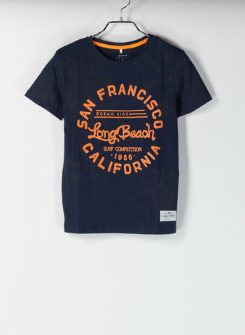 T-SHIRT OSPALMAL STAMPA RAGAZZO, SAPPHIRE, small