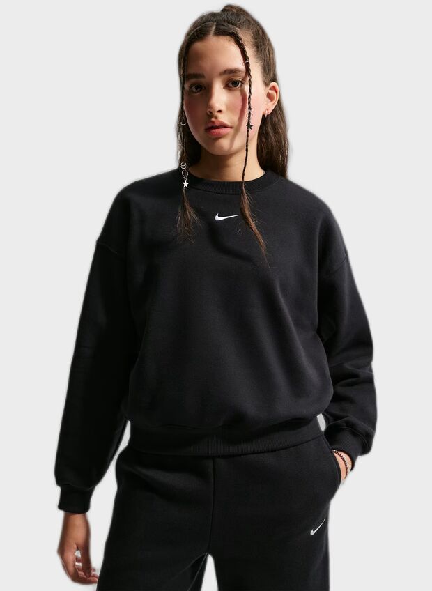FELPA STUDIO OVER RAGAZZA, 010 BLK, large
