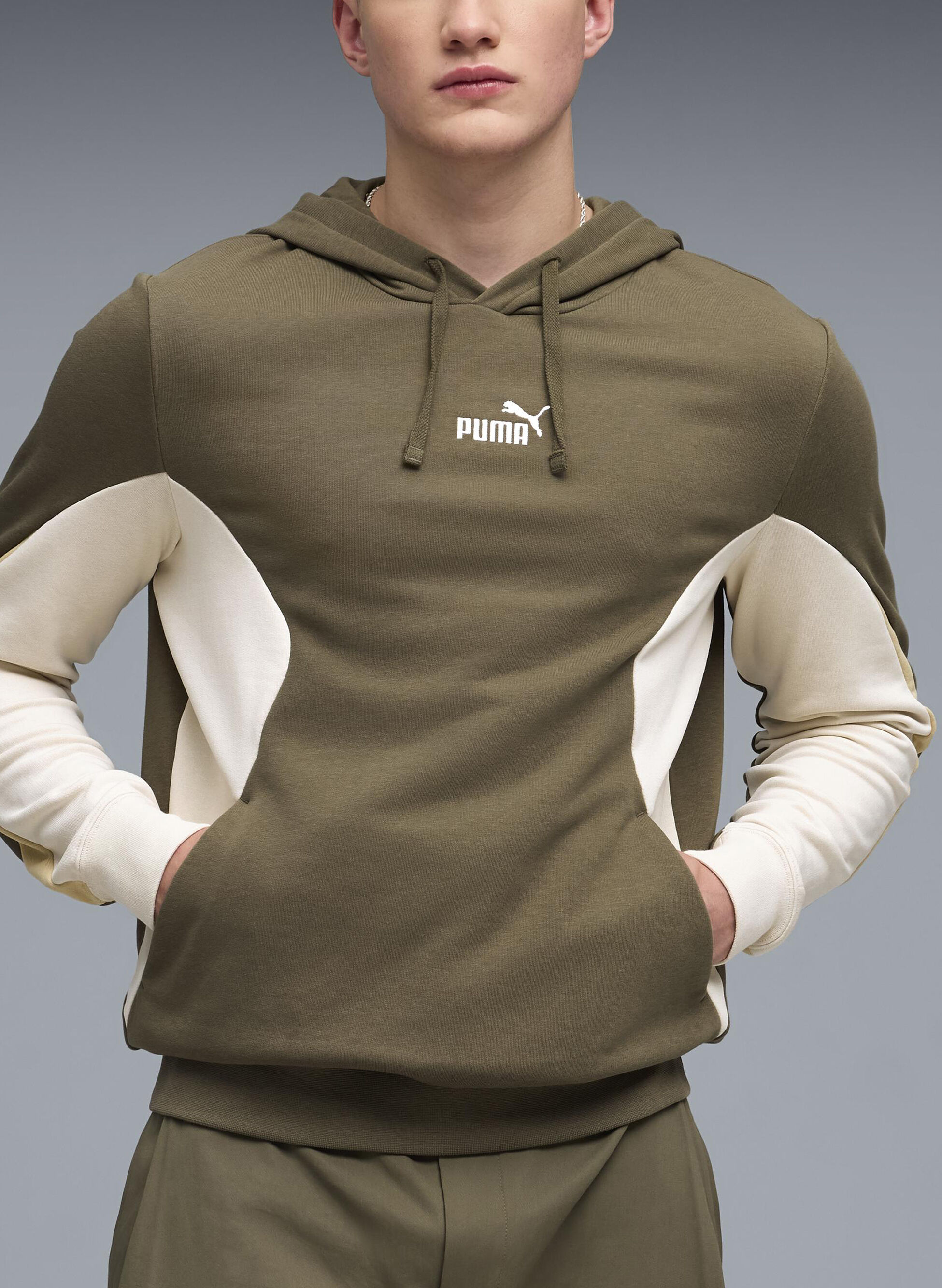 PUMA FELPA ESS BLOCK LODEN HOODIE L