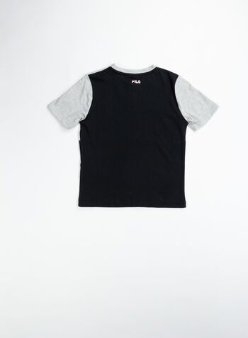 T-SHIRT TRICOLORE LOGO RAGAZZO, I85BLKWHTGREY, small