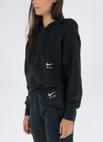 FELPA S AIR FULL ZIP CON CAPPUCCIO, 010 BLK, small