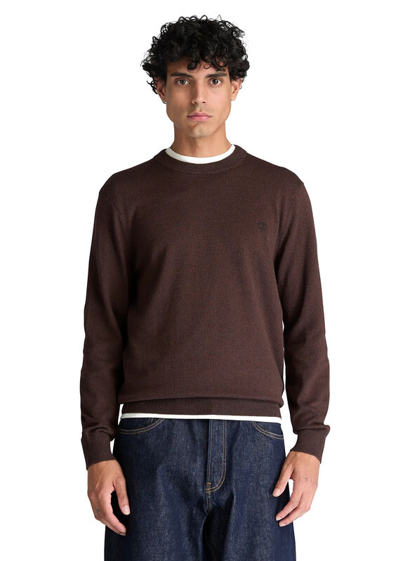 MAGLIONE GIROCOLLO COTONE, - MORO, medium