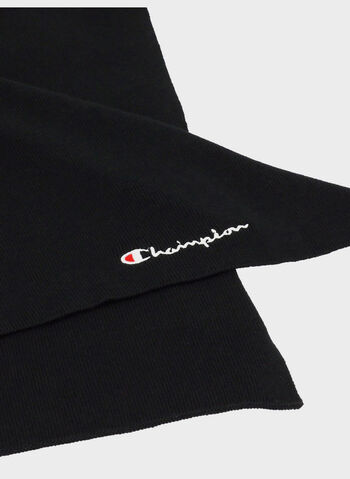SCIARPA IN MAGLIA CON LOGO UNISEX, KK001 BLK, small