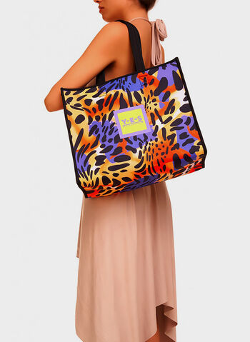 BORSA SHOPPER ANIMALIER UNISEX, 019 VIOLA, small