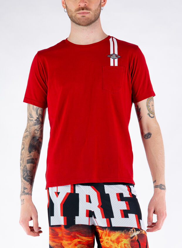 T-SHIRT TWO STRIPES, 857RED, large