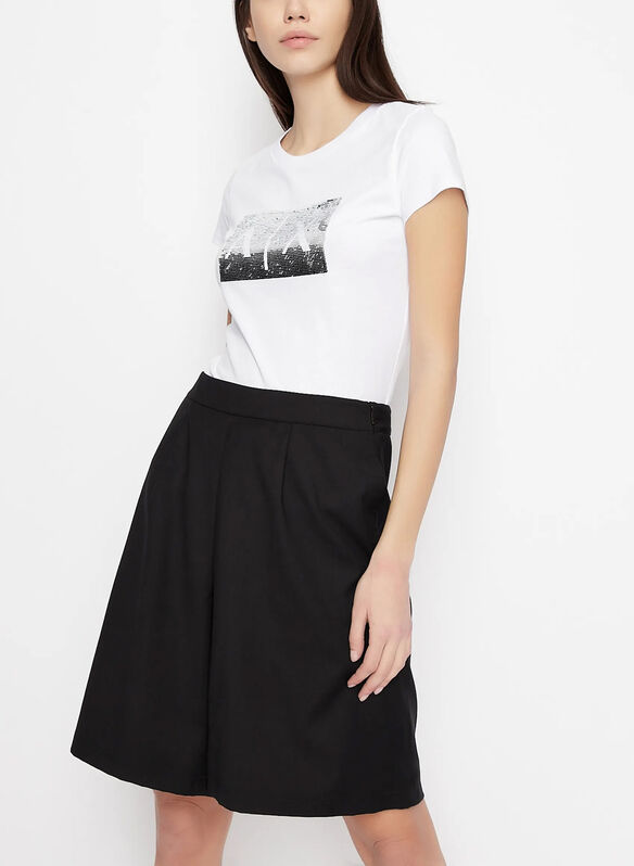 T-SHIRT LOGO PAILLETTES, 6110 WHT, medium