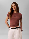 T-SHIRT CON LOGO IN COTONE A COSTINE, 41J BROWN, thumb