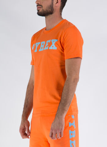 T-SHIRT CON LOGO, ORANGE, small