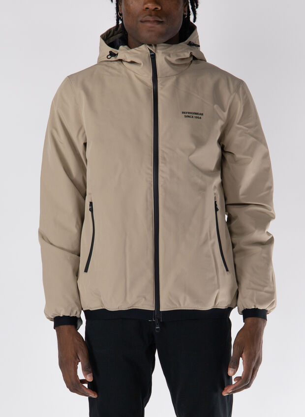 GIUBBOTTO CON CAPPUCCIO, A00140 SABBIA, large