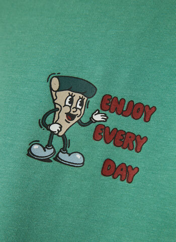 T-SHIRT GRAPHIC PRINT BAMBINO, CREME DE MENTHE MENTA, small