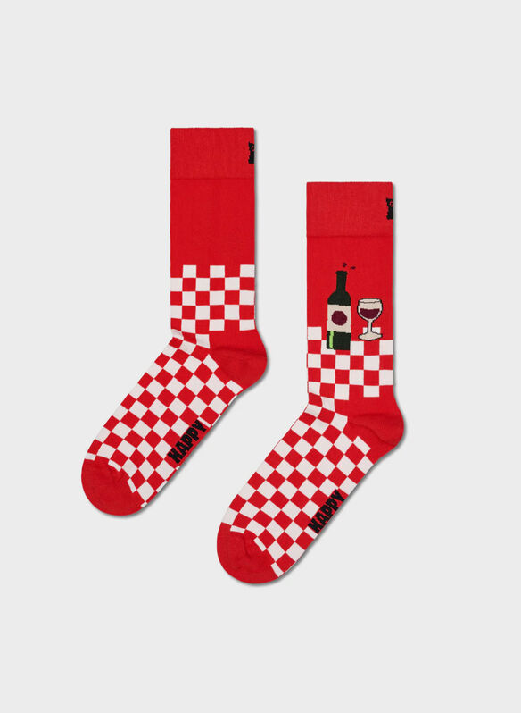 CALZA WINE AND DINE UNISEX, RED, medium