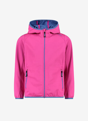 GIACCA IN SOFTSHELL LEGGERO CON CAPPUCCIO RAGAZZA, C505 FUXSKY, small