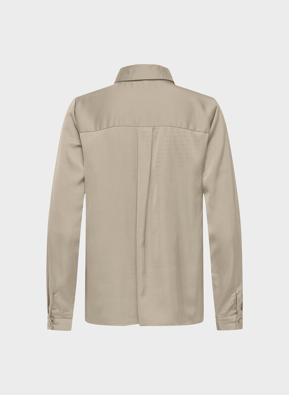 CAMICIA MIKA SATIN, FROSTED ALMOND, medium