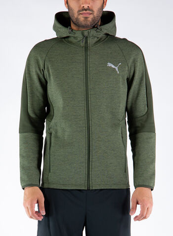 FELPA FULL ZIP EVOSTRIPE, 70OLIVE, small