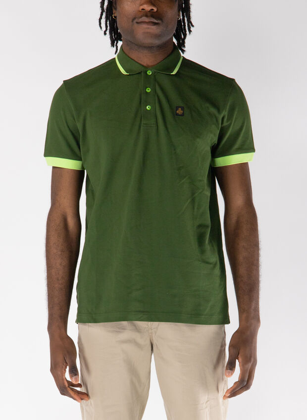 POLO A MANICA CORTA NRAY CON BORDINO IN PIQUET, , large