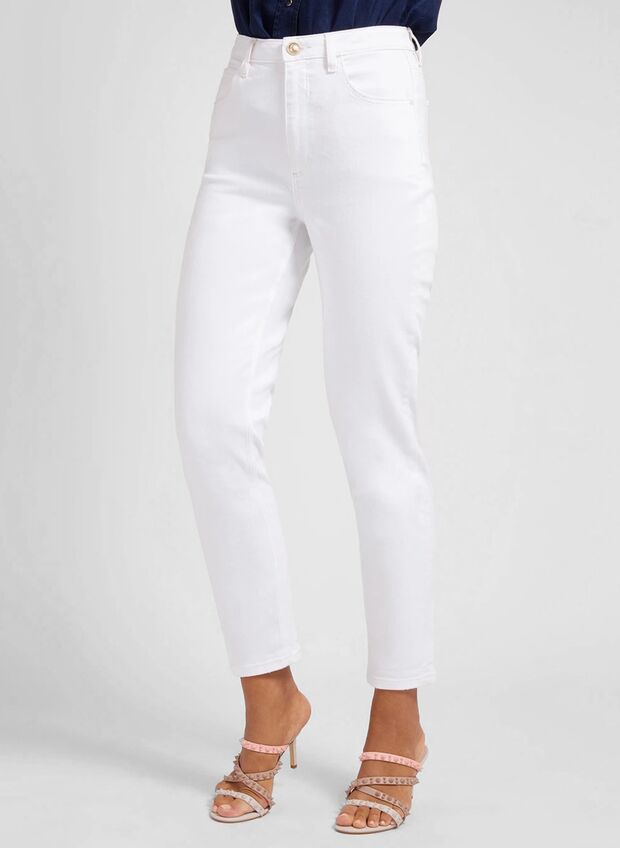 GUESS PANTALONE MOM CATENA Bianco Donna | Sport85