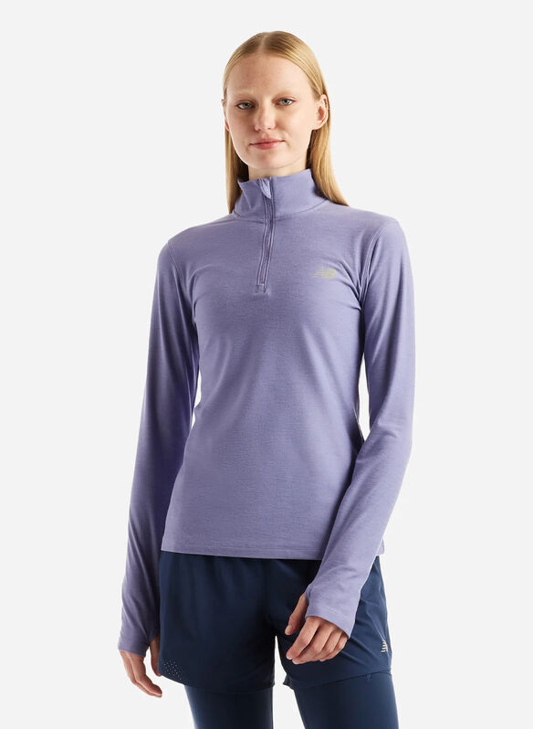 MAGLIA 1/2 ZIP ESSENTIAL, - LILLA, medium