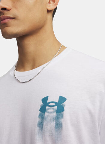 T-SHIRT BLUR LOGO POSTERIORE, 0100 WHT, small