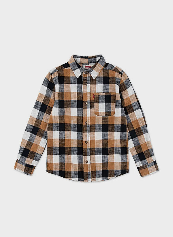 CAMICIA BUFFALO CHECK FLANNEL RAGAZZO, G52 JET BLACK, medium