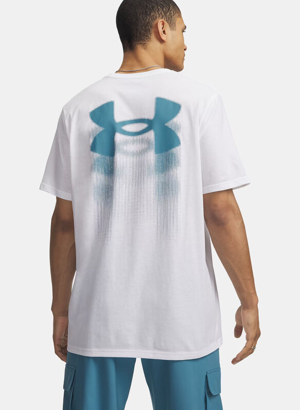 T-SHIRT BLUR LOGO POSTERIORE, 0100 WHT, medium