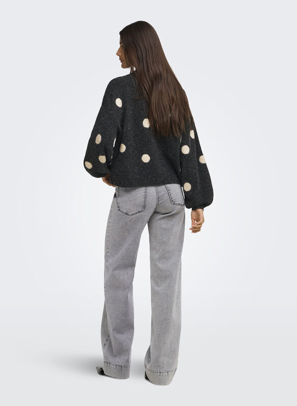 MAGLIONE RICA POIS, DARK GREY MELANGE, medium