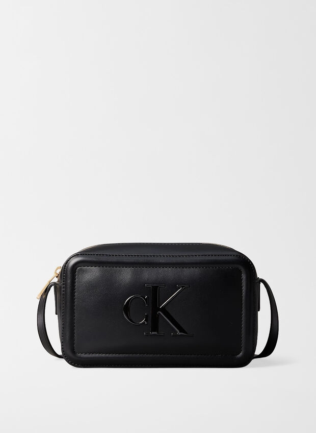 BORSA PER FOTOCAMERA CON MONOGRAMMA STAMPATO, UB1 BLK, large