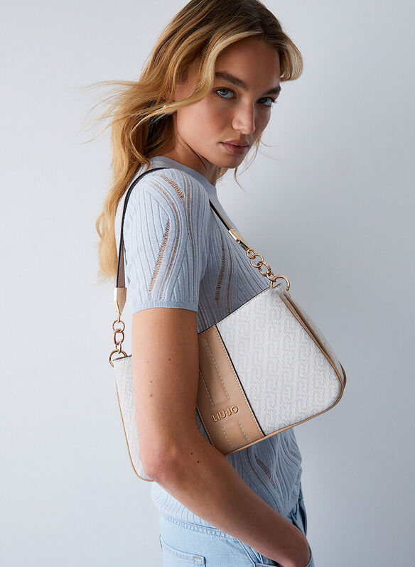 BORSA A SPALLA PICCOLA MONOGRAM, C3920 CREMA, medium