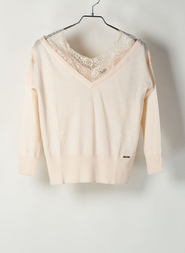 GUESS MAGLIA DETTAGLI IN PIZZO SPALLE SCOPERTE Rosa Donna | Sport85