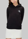 FELPA HOODIE MONOGRAM LOGO RAGAZZO, BEH BLK, thumb