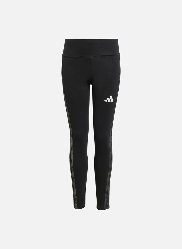 LEGGINGS 3-STRIPES ANIMALIER RAGAZZA, BLK, large
