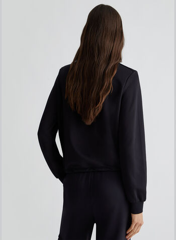 FELPA FULL ZIP CON FIBBIA STRASS, C3472 BLKCIPRIA, small