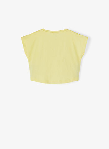 T-SHIRT CROP STAMPA BAMBINA, YELLOW, small