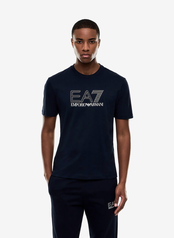 T-SHIRT GIROCOLLO VISIBILITY IN JERSEY DI COTONE, UB102 NVY, medium