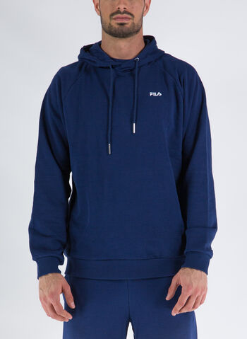 FELPA CON CAPPUCCIO MICRO LOGO RICAMO, 50001 NVY, small