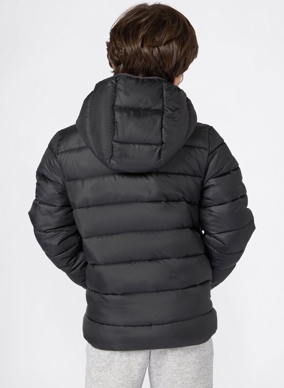 GIUBBOTTO IMBOTTITO CON CAPPUCCIO JUNIOR, KK001 BLK, medium