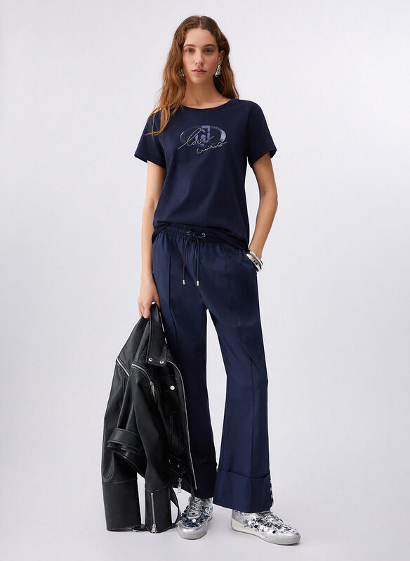 T-SHIRT LOGO STRASS, P9206 NVY, medium