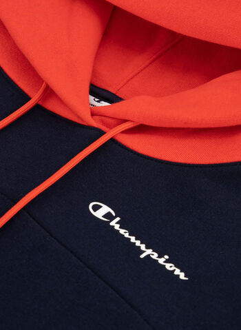 FELPA CON CAPPUCCIO COLOR BLOCK E LOGO CHAMPION DOPPIO, , small