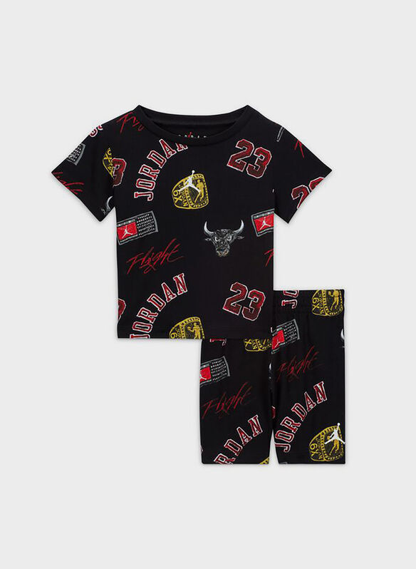 COMPLETINO JORDAN T-SHIRT+ SHORTS BAMBINO, 023 BLK, medium