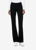 LEGGINGS BOOTCUT CORE LADY IN JERSEY DI COTONE STRETCH, UC001 BLK, thumb