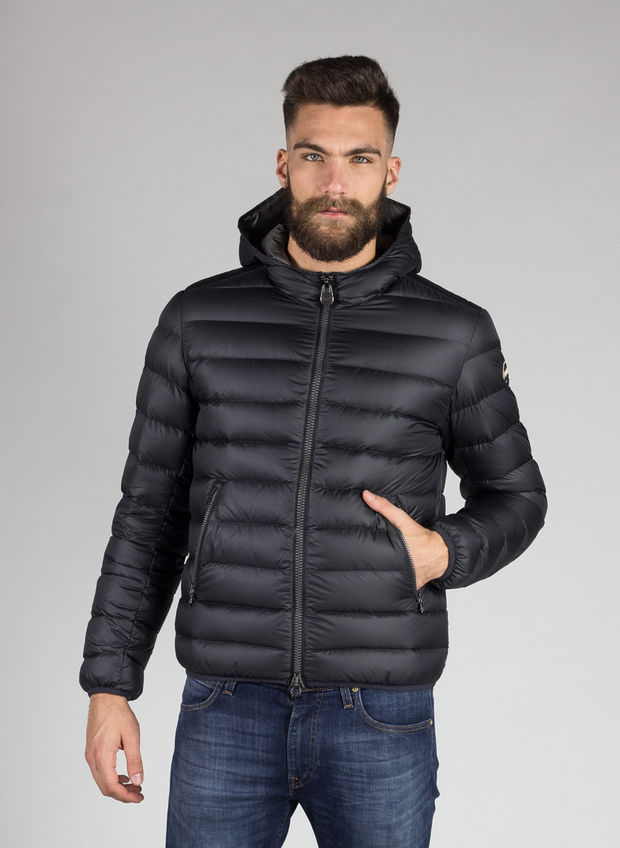 PIUMINO UOMO CAPPUCCIO FISSO, 99BLK, large