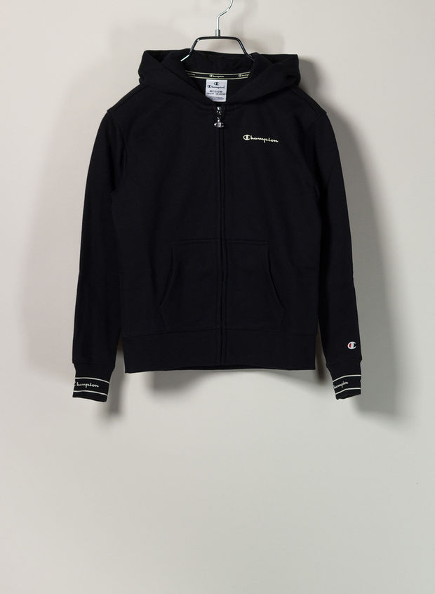 FELPA FULL ZIP LOGO AMERICAN RAGAZZA, KK001BLK, large