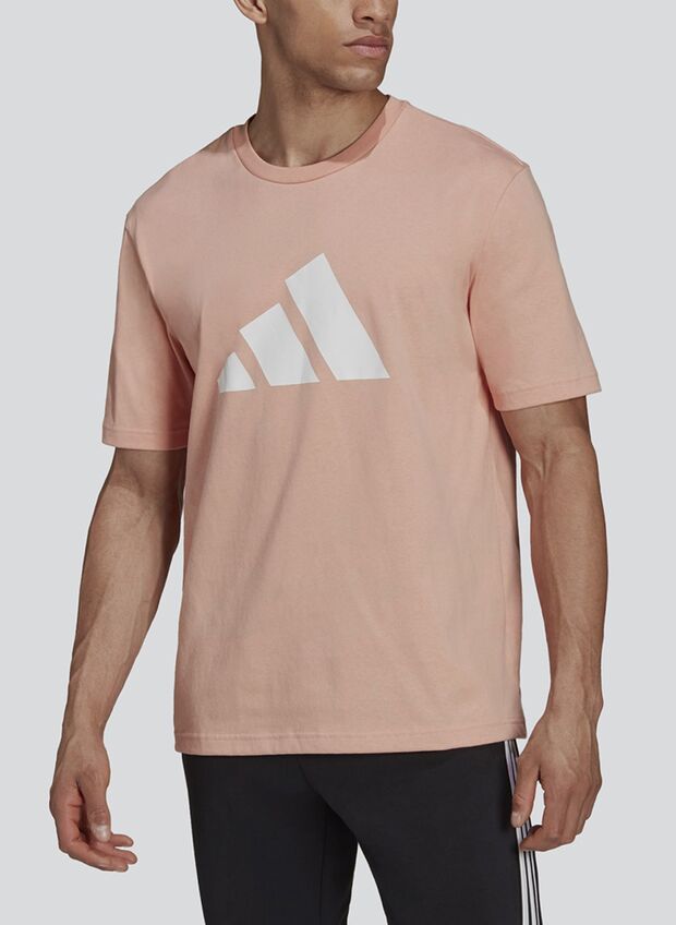 T-shirt rosa con stampa logo sul fronte per uomo | MaisonBorracci