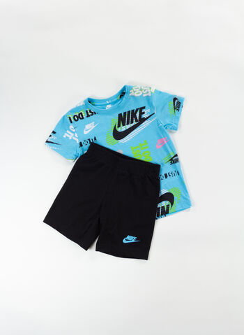 COMPLETO T-SHIRT + SHORT BAMBINO, 023 BLK, small