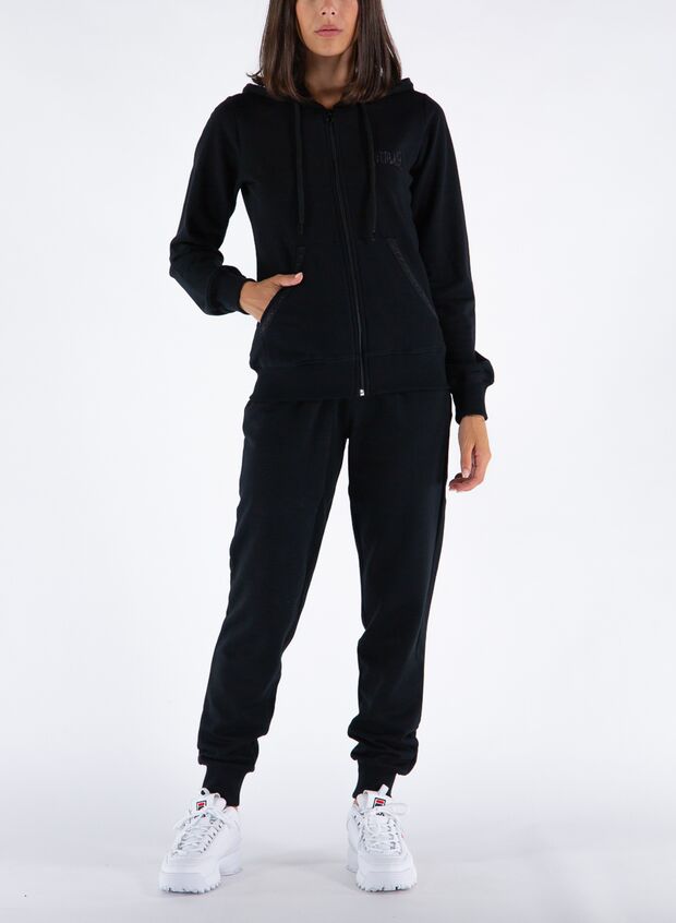 EVERLAST TUTA FULL ZIP CAPPUCCIO STRETCH Nero Donna | Sport85