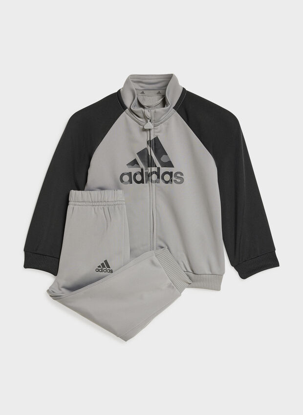 TUTA FULL ZIP CON LOGO INFANT, GREY BLK, large