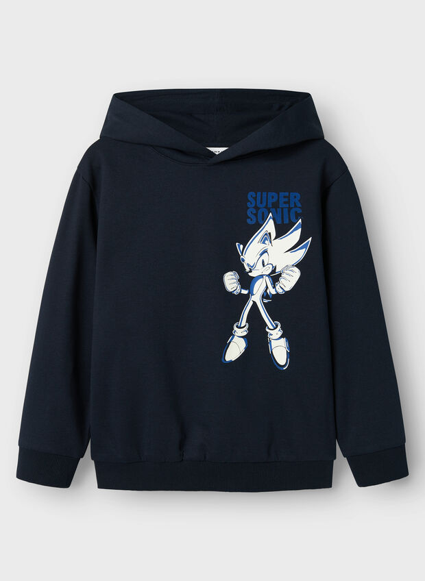 FELPA HOODIE SONIC HEDGEHOG RAGAZZO, NAVY BLAZER, large