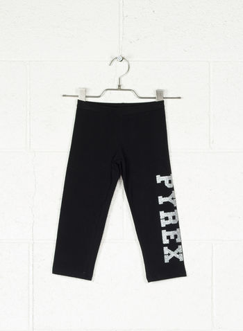 LEGGINS LOGO GLITTER BAMBINA, 110NERO, small