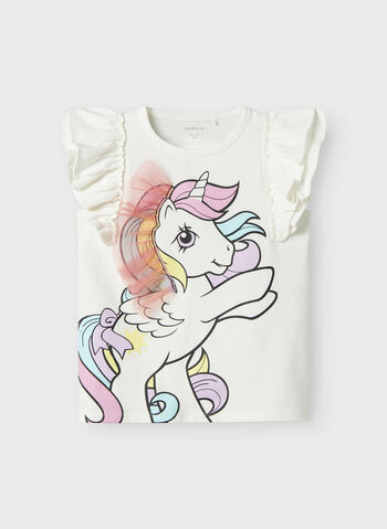 T-SHIRT STAMPA UNICORNO BAMBINA, CLOUD DANCER, small